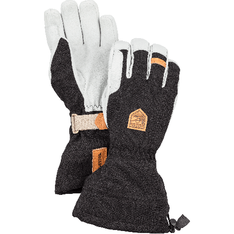 Hestra Army Leather Patrol Gauntlet 5 finger Skihandsker - Sort