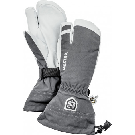 Hestra Army Leather Heli 3 finger Skihandsker - grå, KUN 1 STK. STR. 6