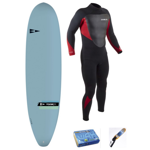 SIC Drifter 7'8 (TT) Mini Malibu Surfboard Pakke inkl 5mm Våddragt, leash & Vox