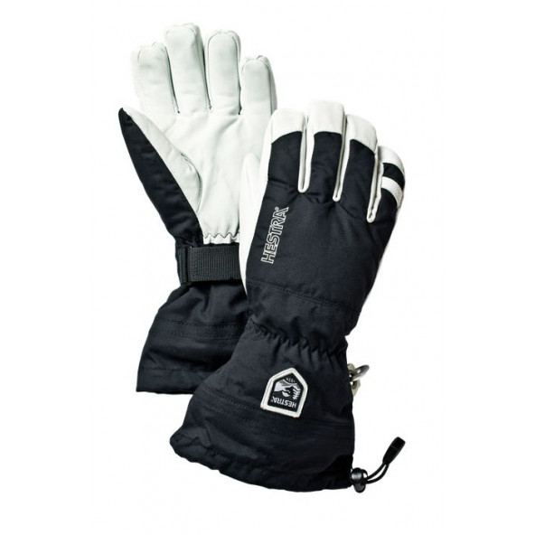 Hestra Army Leather Heli Ski 5 finger Skihandsker - klassikeren i sort! -  KUN STR.7+11 TILBAGE