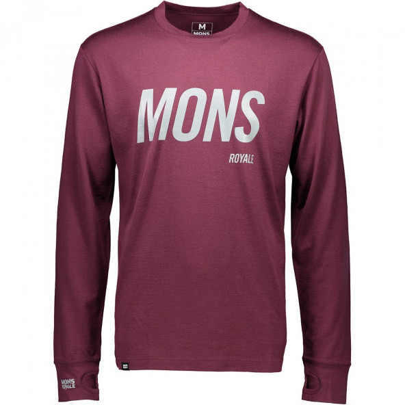 Mons Royale Original LS Slant Bordeaux Rød