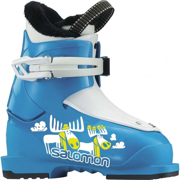 Salomon T1 junior/børne skistøvler, blå/hvid