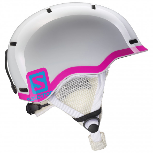 Salomon Grom JNR Ski Hjelm, Glossy White/pink