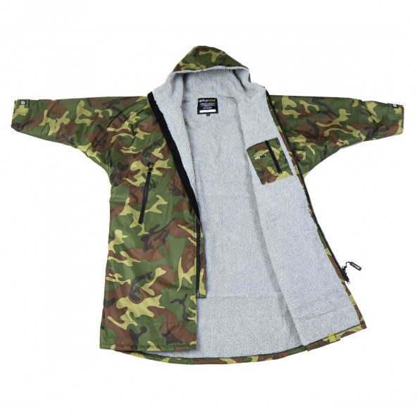 Dryrobe Advance Long Sleeve Poncho Jakke - Camo/Grå